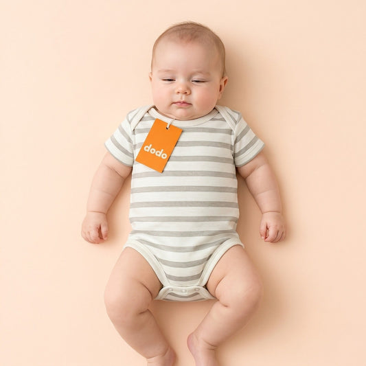 White Striped Romper For Baby