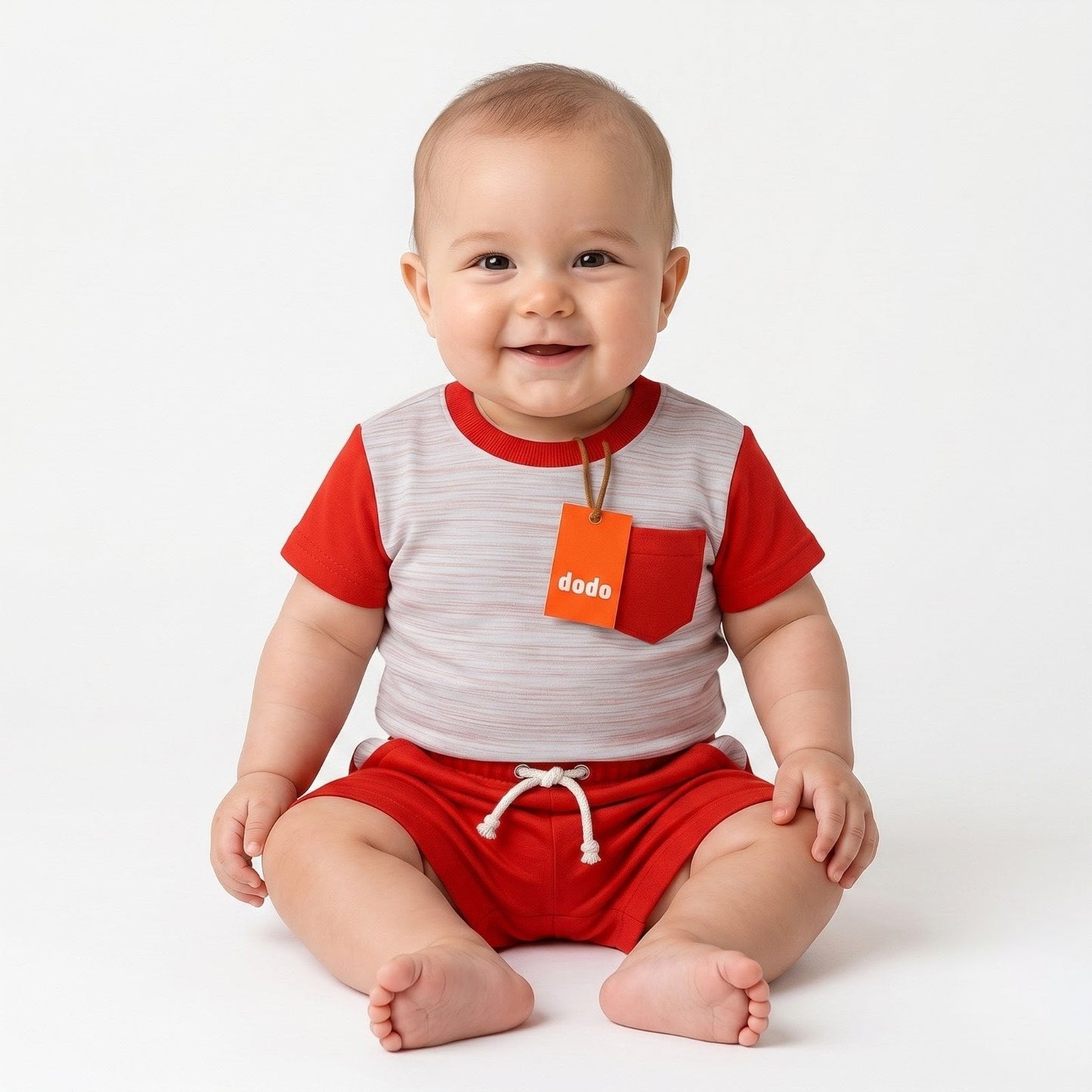 Orange Tee & Shorts Set
