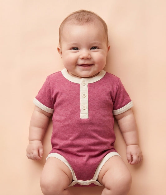 Dark Pink Romper For Baby