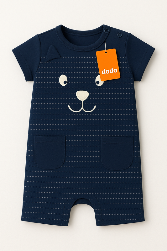 Navy Bear Romper For Baby
