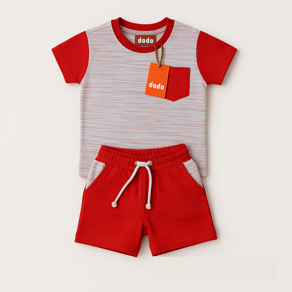 Orange Tee & Shorts Set