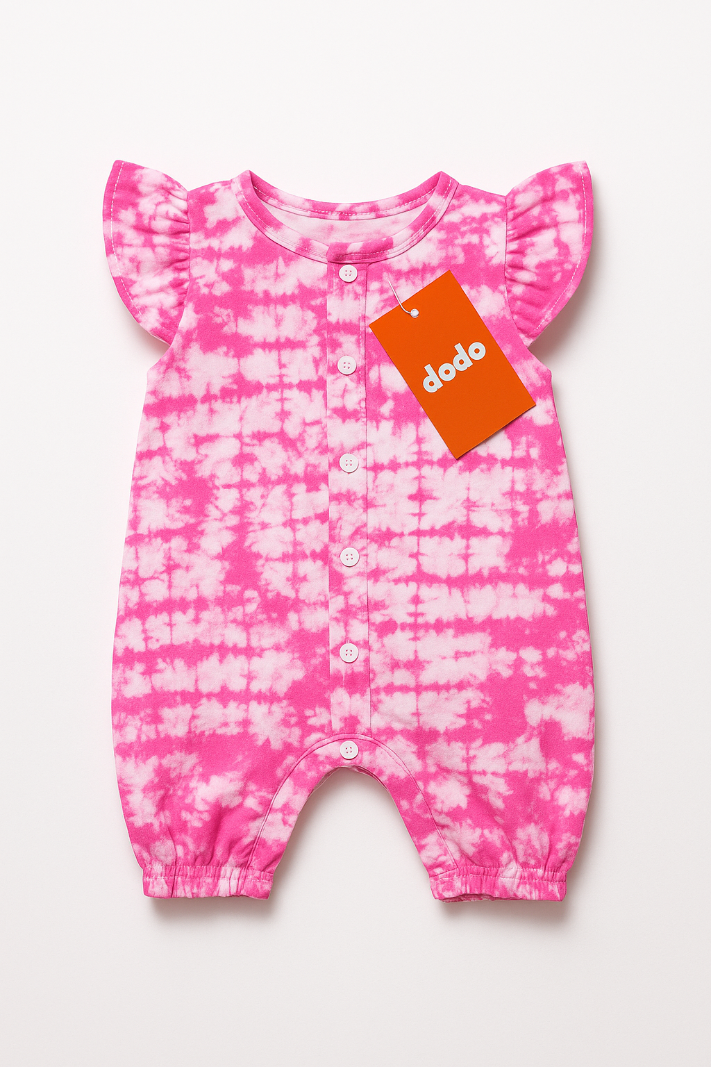 Pink Flower Printed Romper For Baby