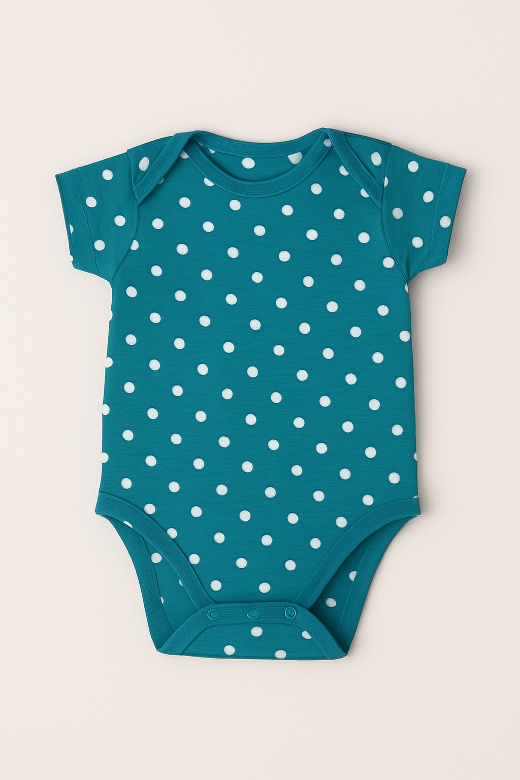 White Dotted Green Romper For Baby