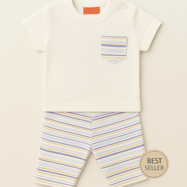 White Blue Shirt and Shorts